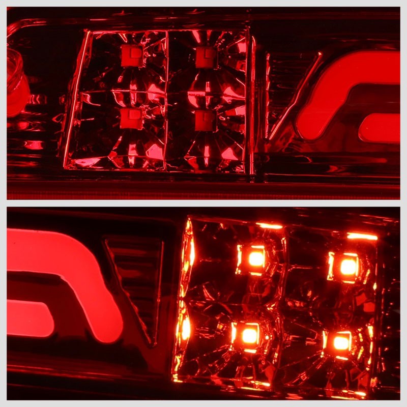 Chrome Housing Red Lens 3D LED Third Brake Light+Cargo Light For 09-18 Ram Truck