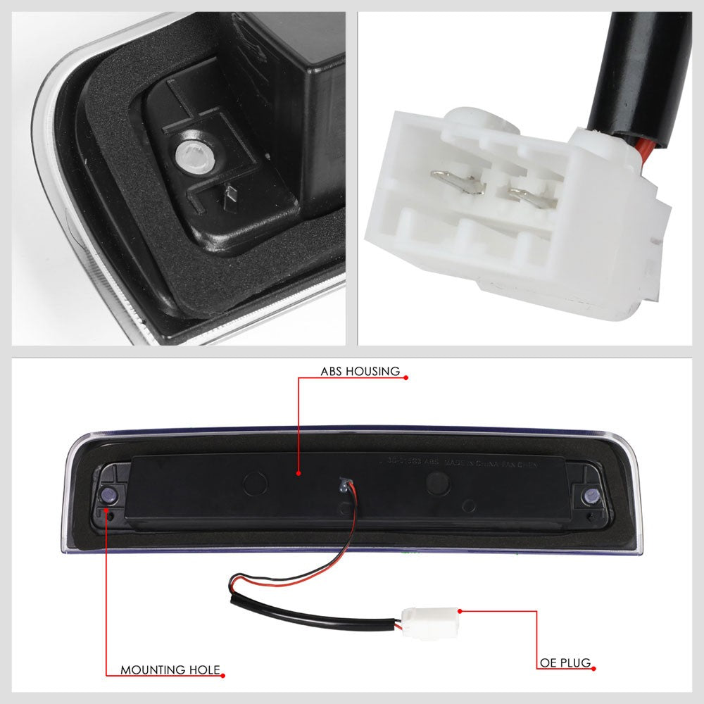 [Sequential Triangle LED] Carbon Look/Clear Len Third Brake Light For 09-18 Ram