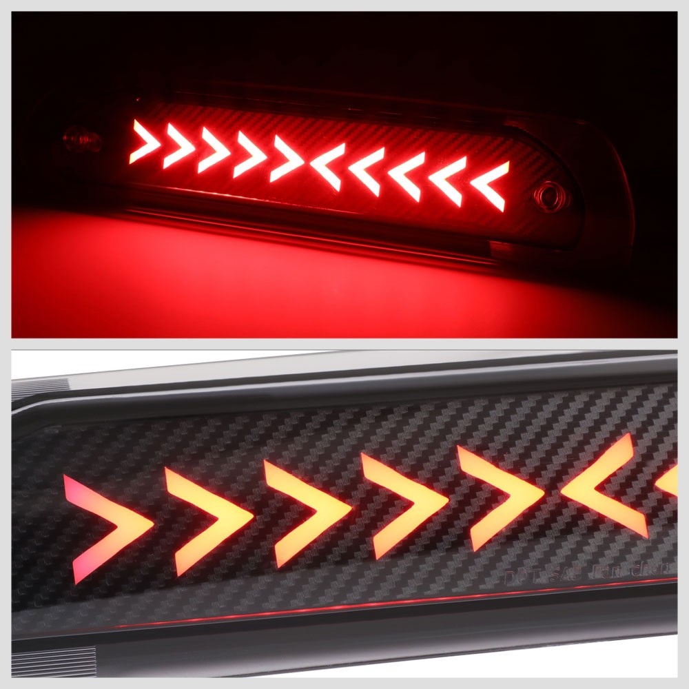 [Sequential Triangle LED] Carbon Look/Clear Len Third Brake Light For 02-09 Ram