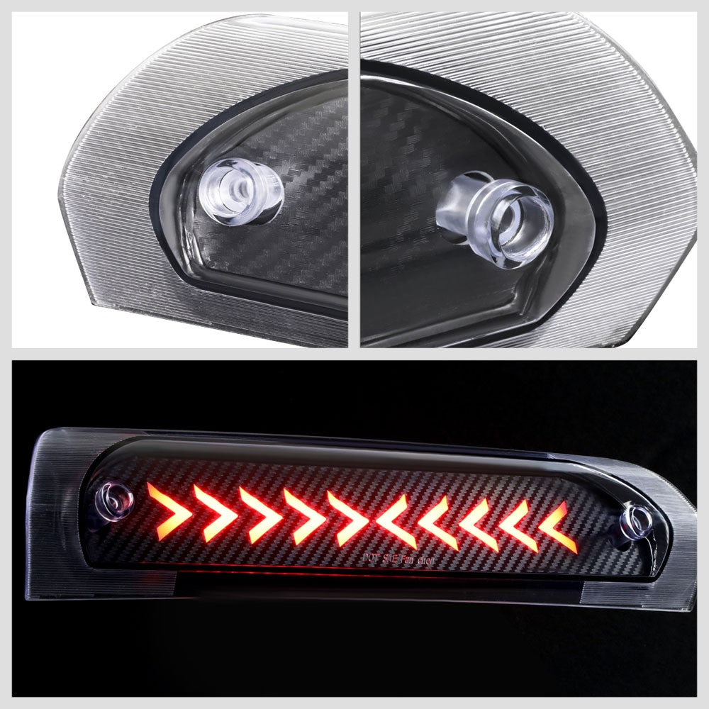 [Sequential Triangle LED] Carbon Look/Clear Len Third Brake Light For 02-09 Ram
