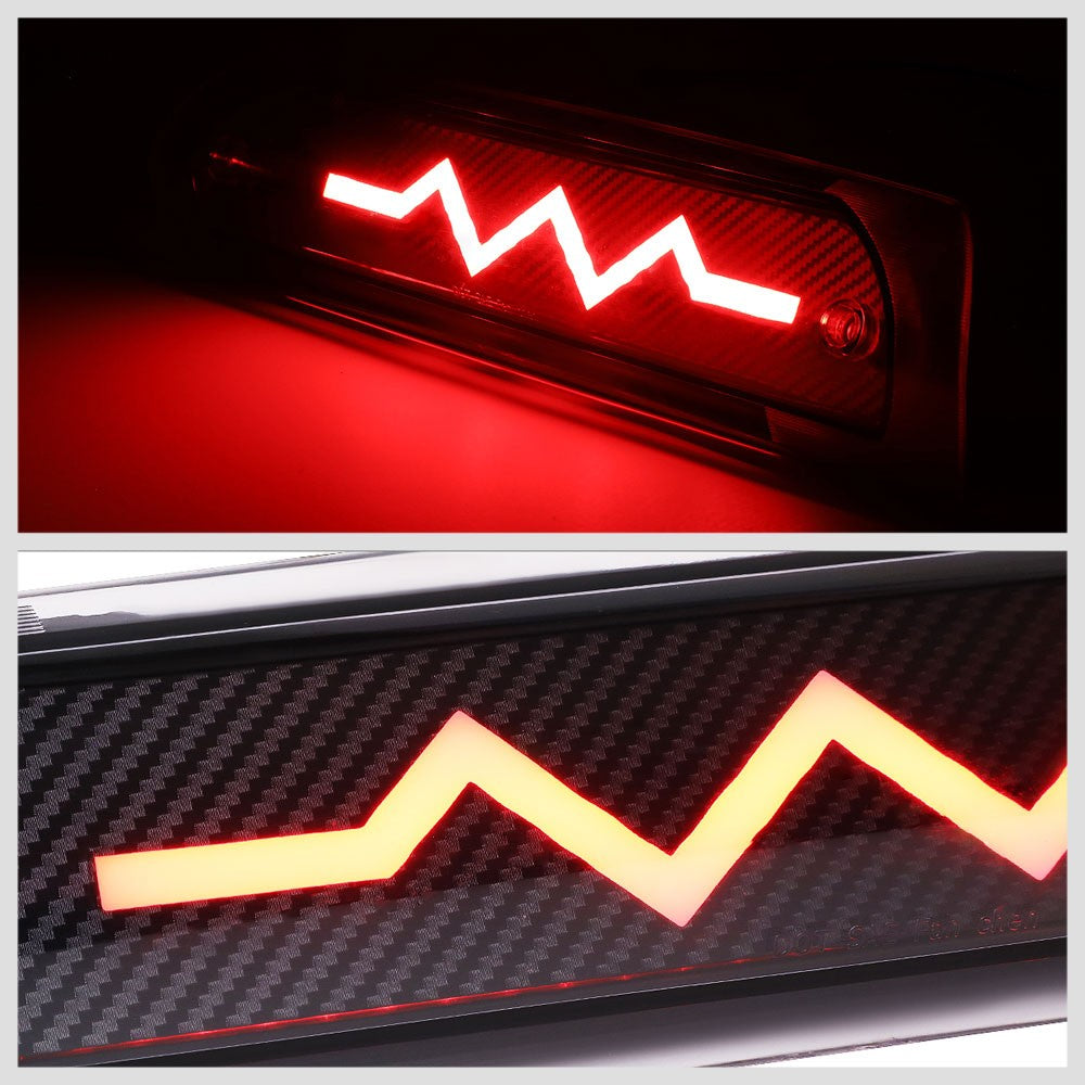 [Sequential Heartbeat LED] Carbon Look/Clear Len Third Brake Light For 02-09 Ram
