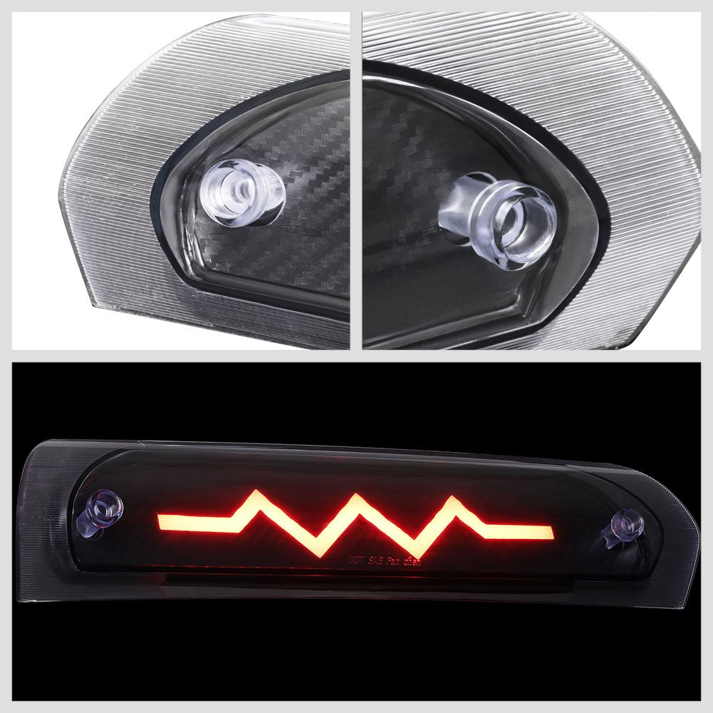 [Sequential Heartbeat LED] Carbon Look/Clear Len Third Brake Light For 02-09 Ram
