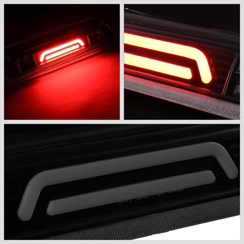 Black Housing Smoked Lens 3D LED Rear Cargo+3RD Third Brake Light For 04-08 Lobo