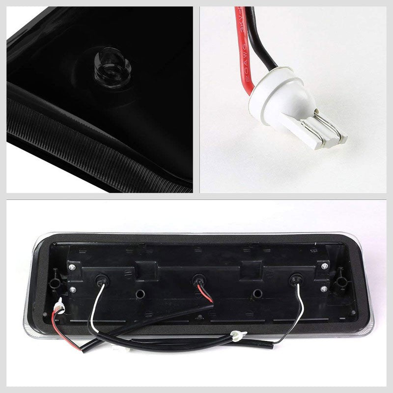 Black Housing Smoked Lens 3D LED Rear Cargo+3RD Third Brake Light For 04-08 Lobo