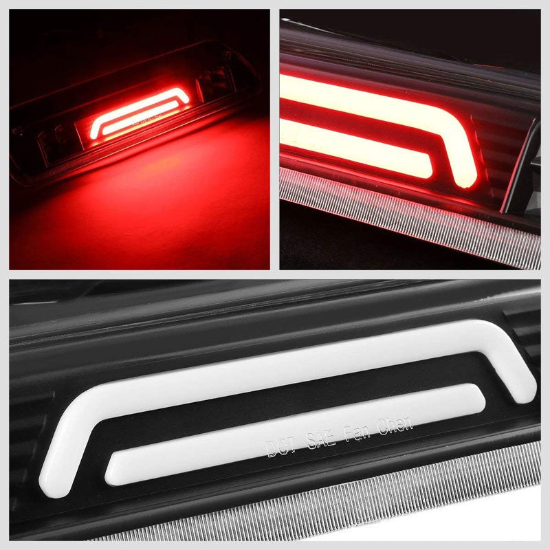 Black Housing Clear Lens 3D LED Rear Cargo+3RD Third Brake Light For 04-08 Lobo