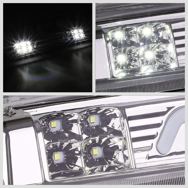 Chrome Housing Clear Lens 3D LED Rear Cargo+3RD Third Brake Light For 04-08 Lobo