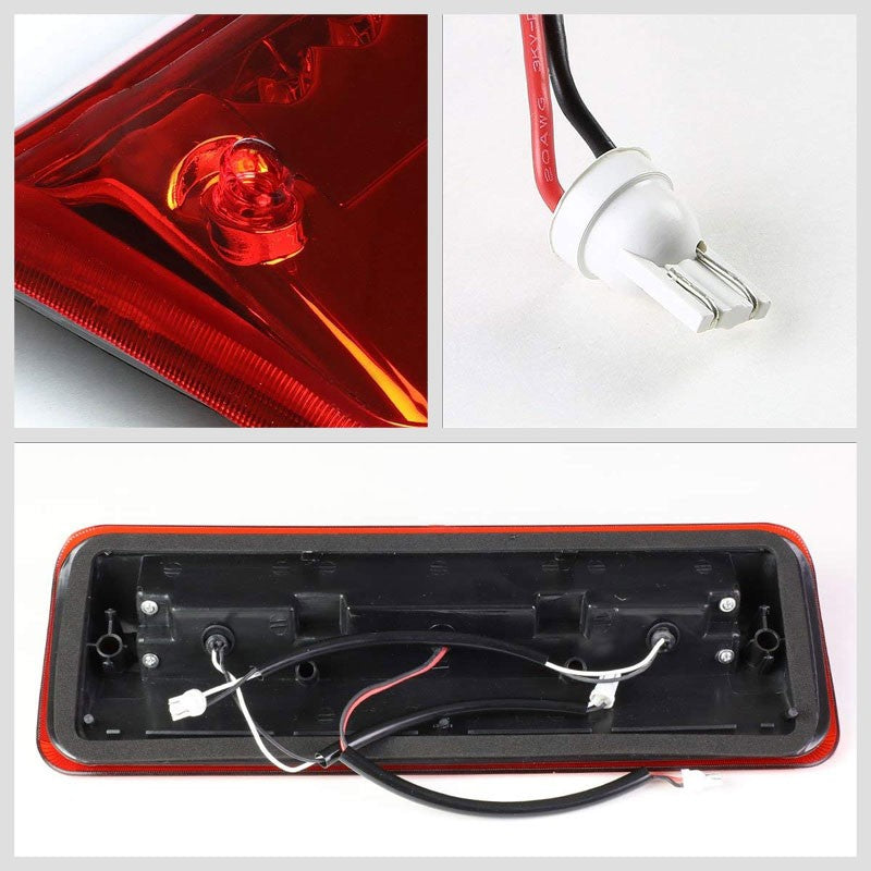 Chrome Housing Red Lens 3D LED Rear Cargo+3RD Third Brake Light For 04-08 Lobo