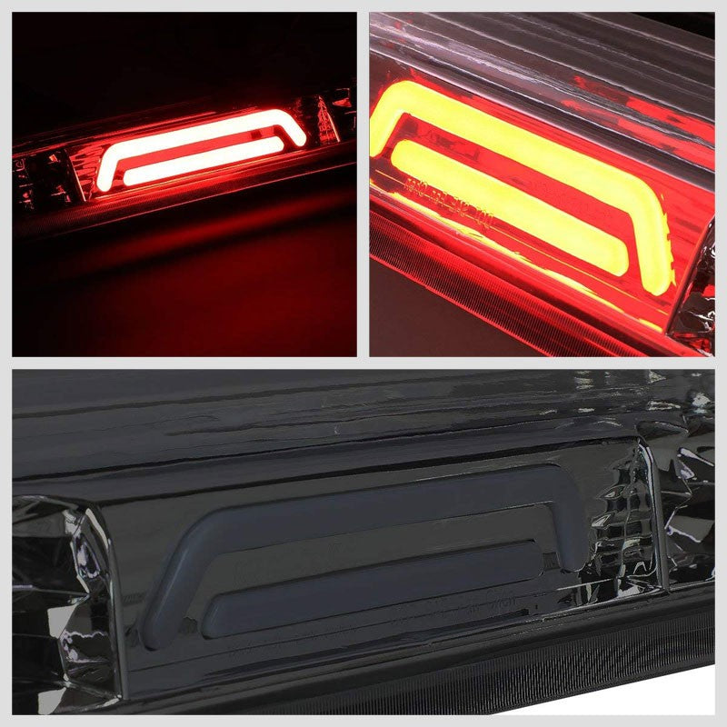 Chrome Housing Smoked Len 3D LED Rear Cargo+3RD Third Brake Light For 04-08 Lobo