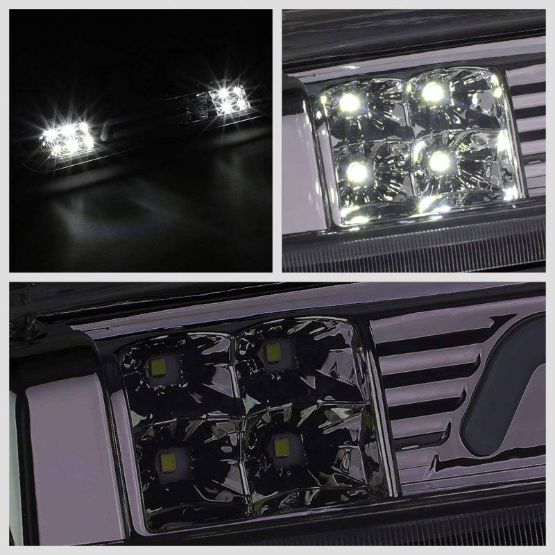 Chrome Housing Smoked Len 3D LED Rear Cargo+3RD Third Brake Light For 04-08 Lobo