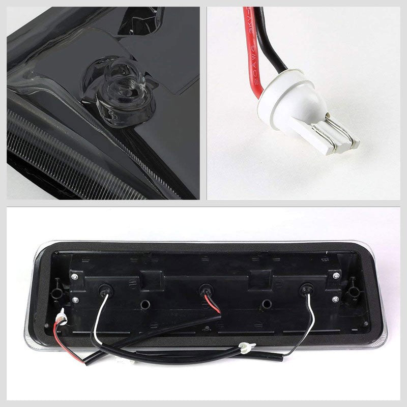 Chrome Housing Smoked Len 3D LED Rear Cargo+3RD Third Brake Light For 04-08 Lobo