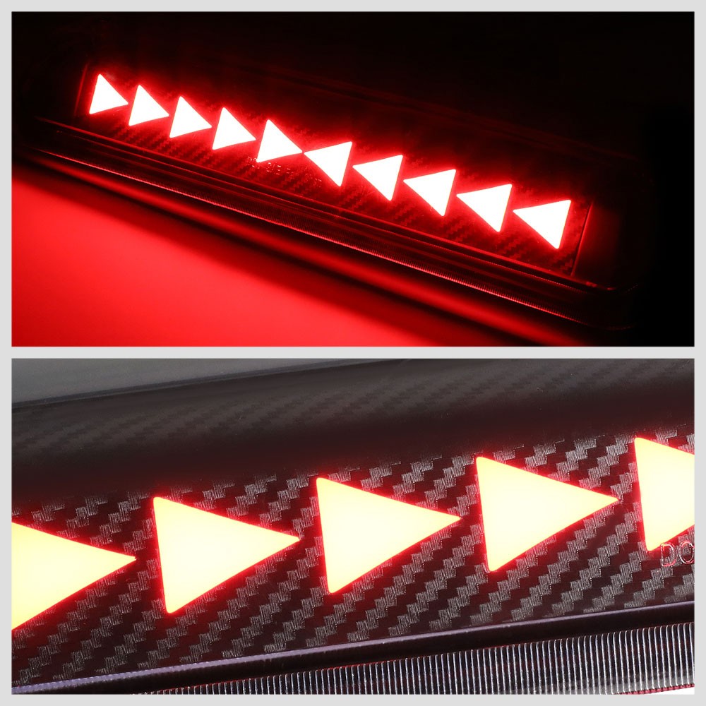 [Sequential Triangle LED] Carbon/Clear Len Third Brake Light For 06-08 Mark LT