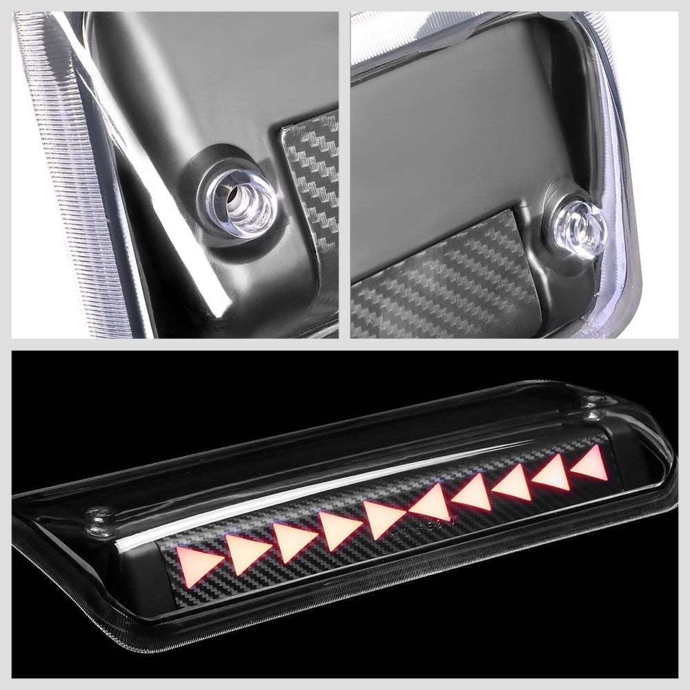 [Sequential Triangle LED] Carbon/Clear Len Third Brake Light For 06-08 Mark LT