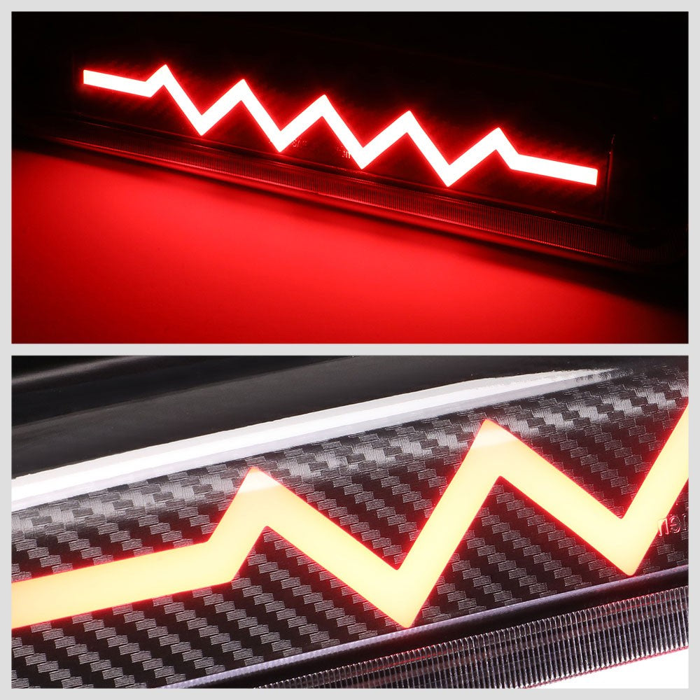 [Sequential Heartbeat LED] Carbon/Clear Len Third Brake Light For 06-08 Mark LT