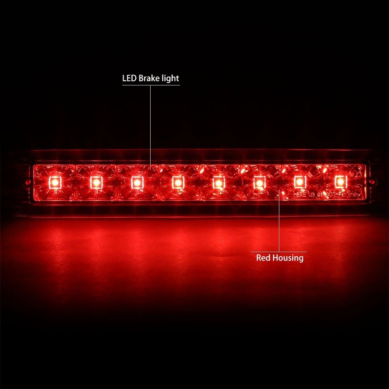 Chrome Housing Red Lens Red LED Third Brake Light For 01-07 Ford Escape/Mariner