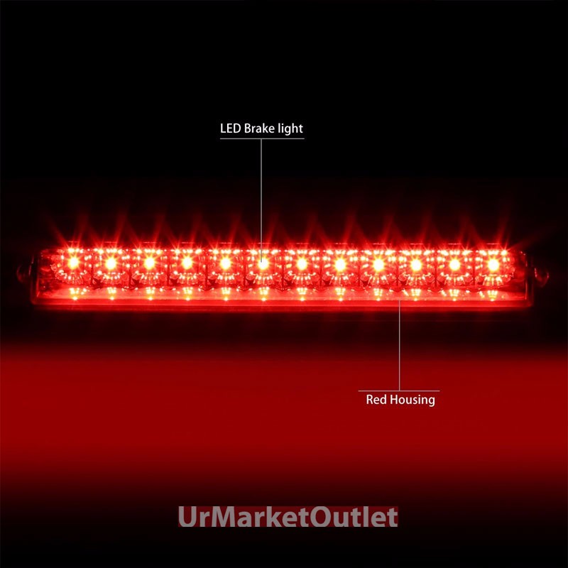 Chrome Housing Red Len Third Brake Red LED Light For Ford 02-12 Explorer U502