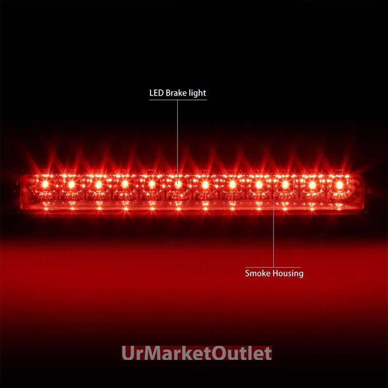 Chrome Housing Smoke Len Third Brake Red LED Light For Ford 02-12 Explorer U502