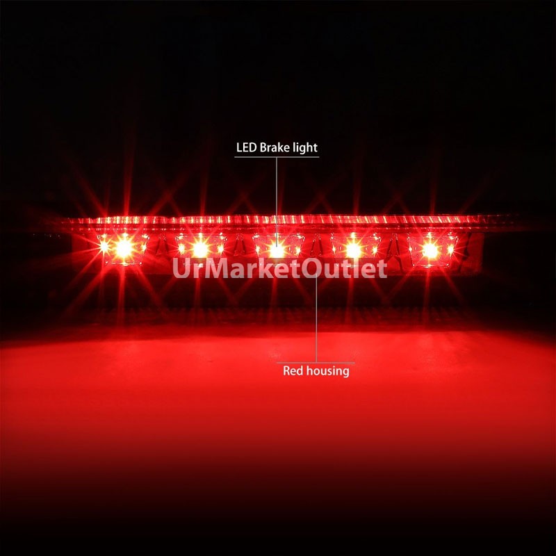 Chrome Housing Red Len Third Brake Red LED Light For Ford 11-15 Explorer U502