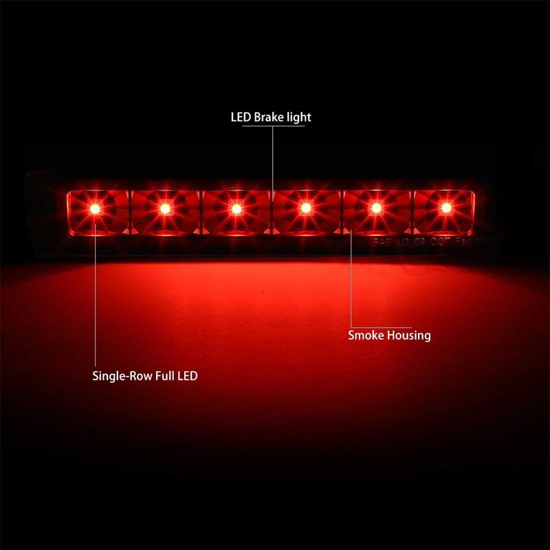 Black Housing Smoked Len LED Rear 3RD Third Brake Light Lamp For 12-18 Ford Flex
