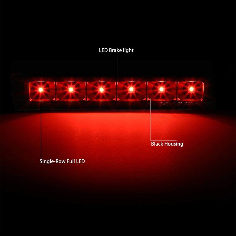 Black Housing Clear Lens LED Rear 3RD Third Brake Light Lamp For 12-18 Ford Flex