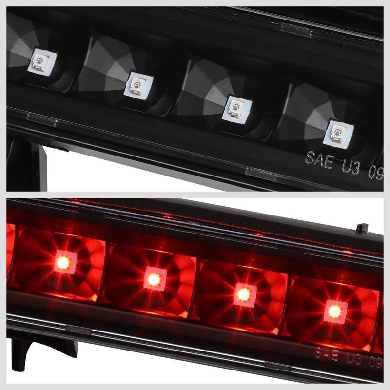 Black Housing Clear Lens LED Rear 3RD Third Brake Light Lamp For 12-18 Ford Flex