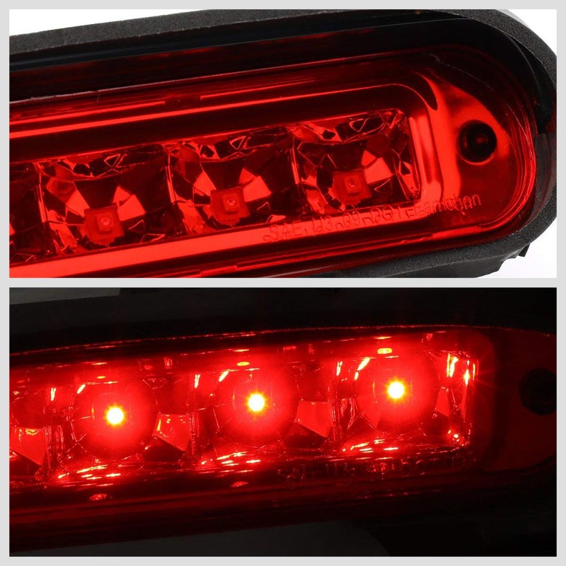 Chrome Housing Red Lens LED Rear 3RD Third Brake Light Lamp For 12-18 Ford Flex