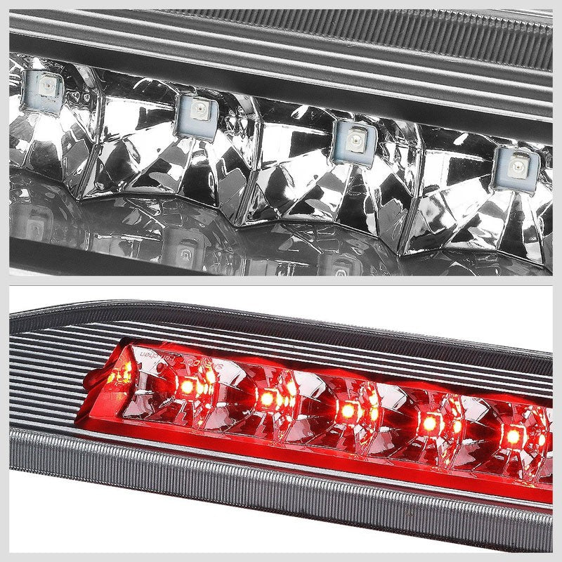 Chrome Housing Clear Lens Red LED Third Brake Light For 08-09 Ford Taurus X