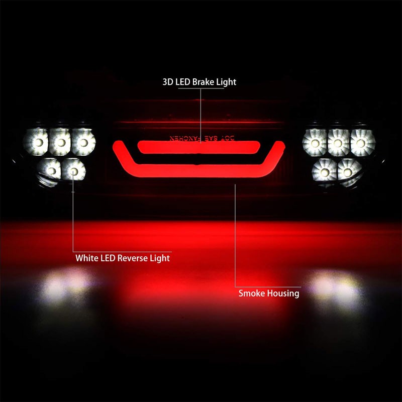 Smoke Lens/Black Housing 3D LED Rear Third Brake Light for 15-18 Ford Mustang