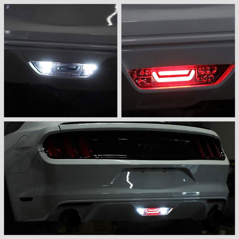 Clear Lens/Chrome Housing 3D LED Tail Third Brake Light for 15-18 Ford Mustang
