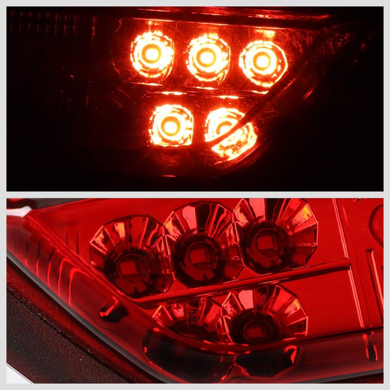 Red Lens/Chrome Housing 3D LED 3RD Tail Third Brake Light for 15-18 Ford Mustang