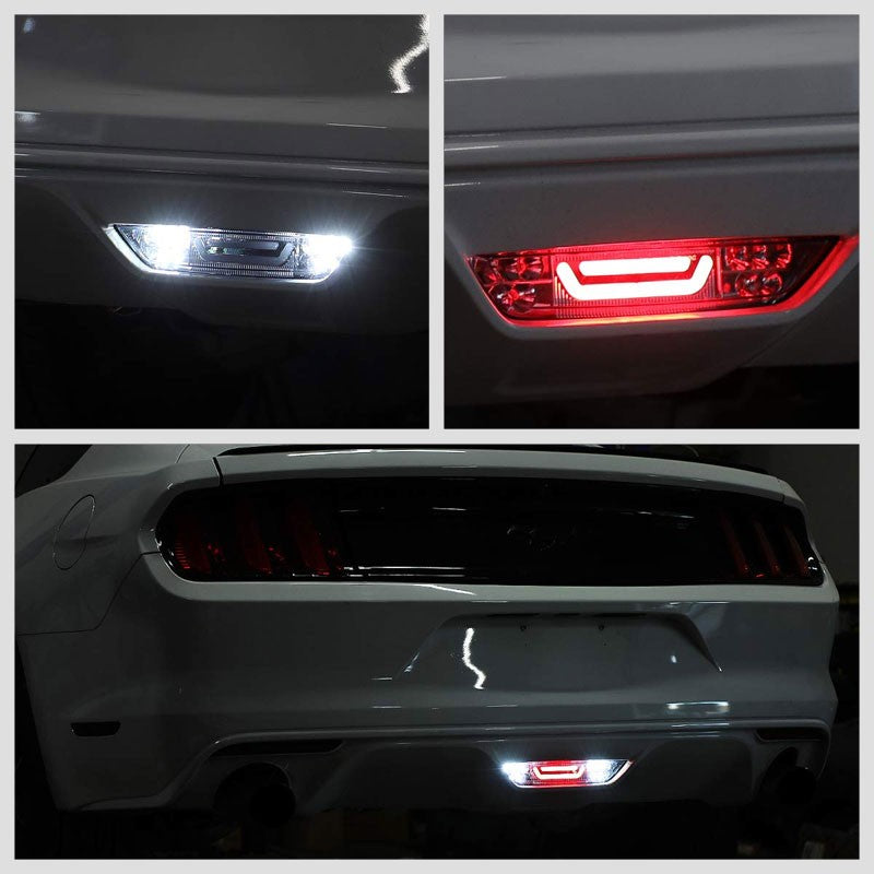 Smoke Lens/Chrome Housing 3D LED Tail Third Brake Light for 15-18 Ford Mustang