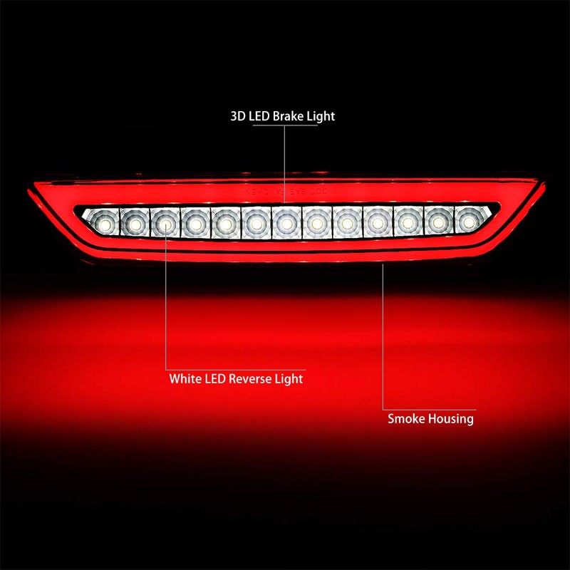 Smoke Lens/Black Housing Full LED Rear Third Brake Light for 15-18 Ford Mustang