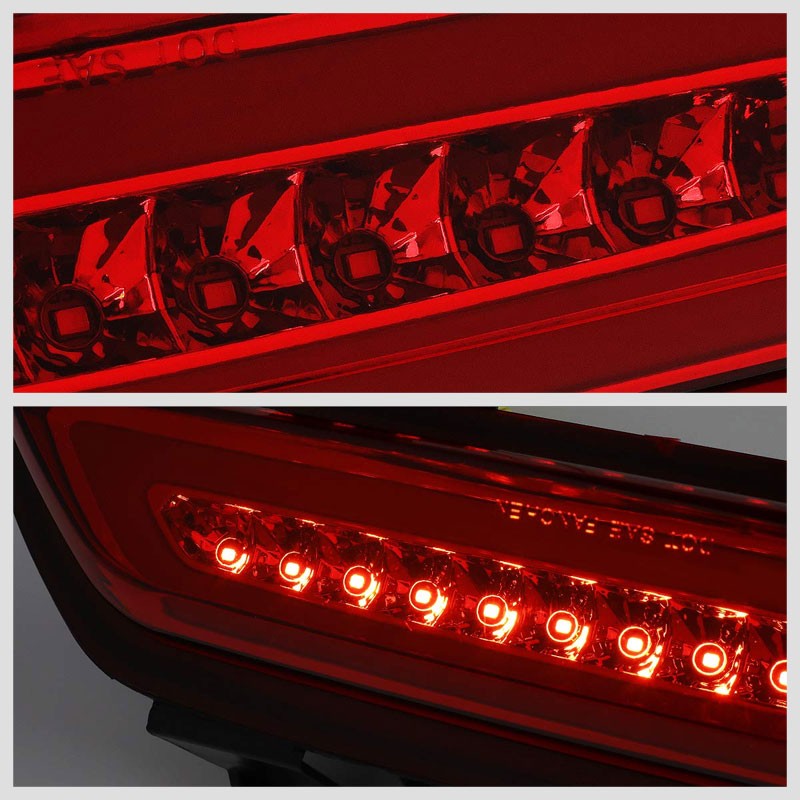 Red Lens/Chrome Housing Full LED Rear Third Brake Light for 15-18 Ford Mustang