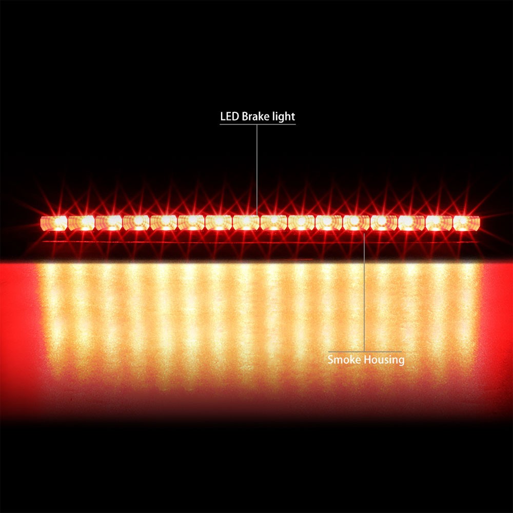 Black Housing/Smoke Lens LED Rear Tail Third Brake Light For 99-04 Ford Mustang