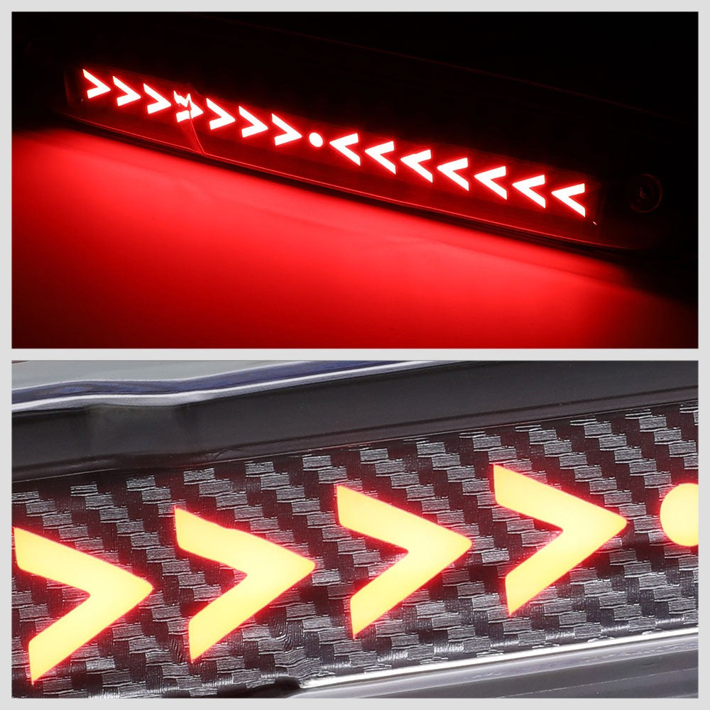 [Sequential Arrow LED] Carbon/Clear Len Third Brake Light For 07-14 Silverado