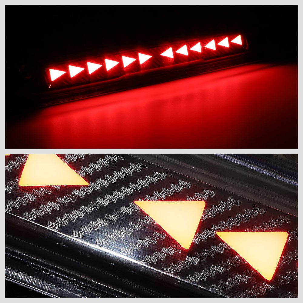 [Sequential Triangle LED] Carbon/Clear Len Third Brake Light For 07-14 Silverado