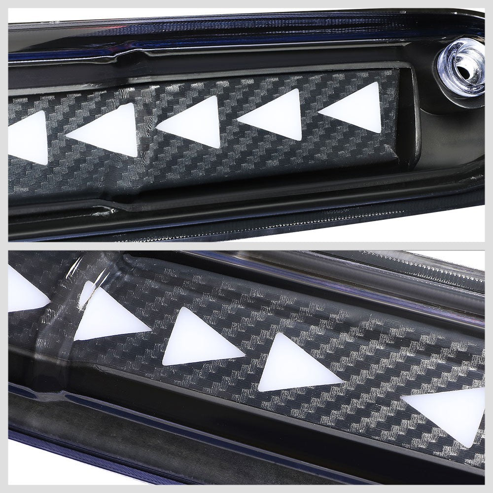 [Sequential Triangle LED] Carbon/Clear Len Third Brake Light For 07-14 Silverado