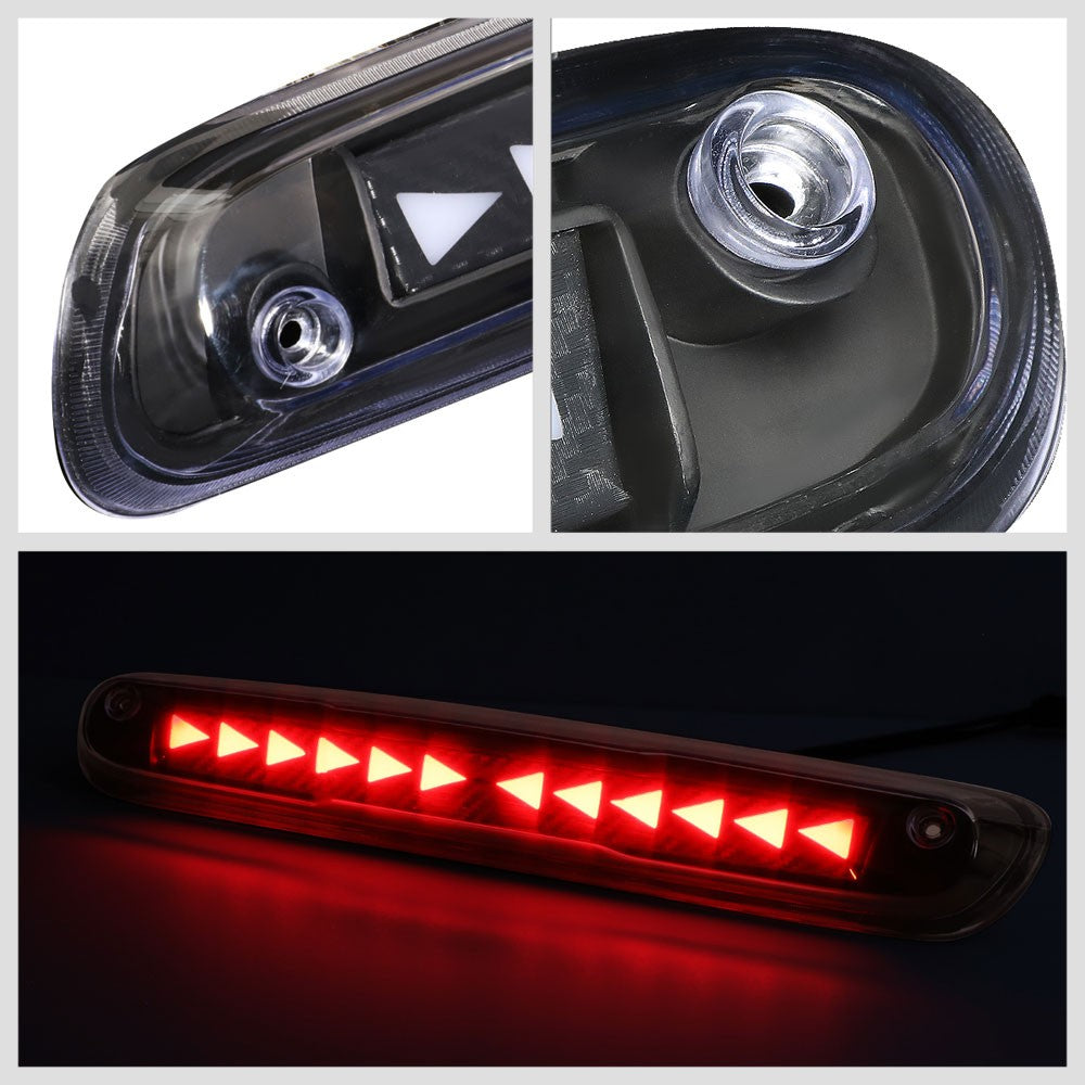 [Sequential Triangle LED] Carbon/Clear Len Third Brake Light For 07-14 Silverado