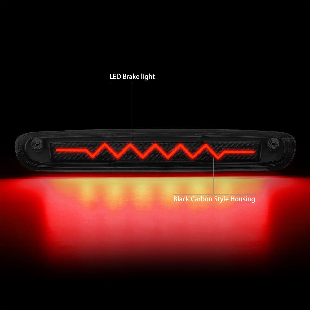 [Sequential Heartbeat LED] Carbon/Clear Len Third Brake Light For 07-14 Sierra