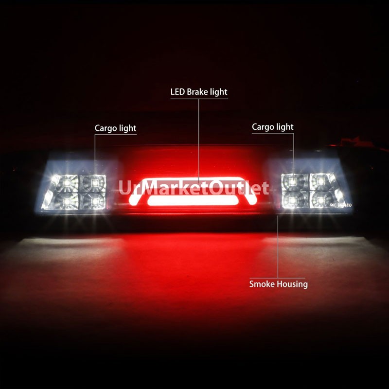 Smoked Lens/Black LED Rear 3RD Third Brake Light Lamp For 14-18 Silverado 1500