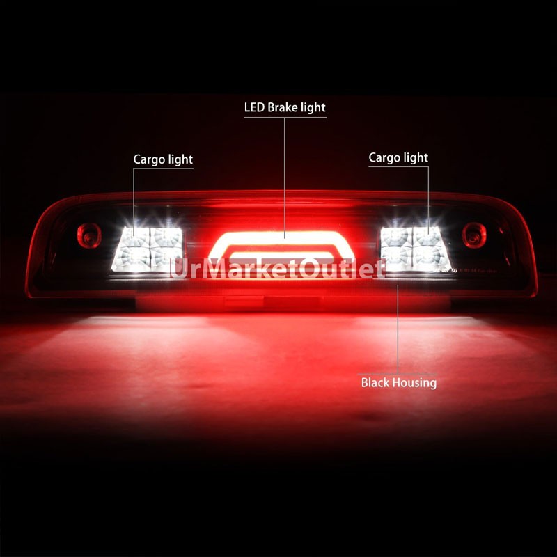 Clear Lens/Black LED Rear 3RD Third Brake Light Lamp For 14-18 Silverado 1500