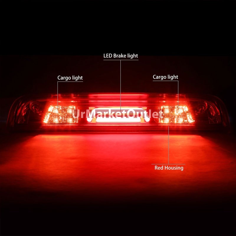 Red Lens/Chrome LED Rear 3RD Third Brake Light Lamp For 14-18 Silverado 1500