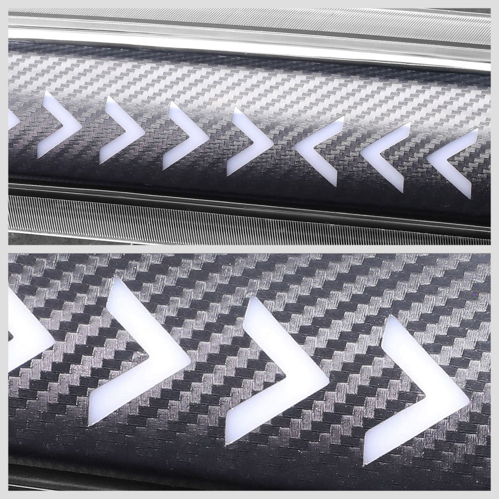 [Sequential Arrow LED] Carbon/Clear Len Third Brake Light For 14-22 Silverado