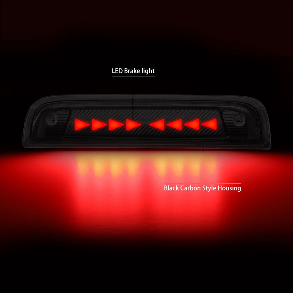 [Sequential Triangle LED] Carbon/Clear Len Third Brake Light For 14-22 Silverado