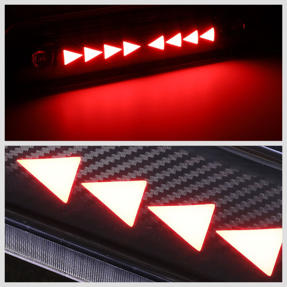 [Sequential Triangle LED] Carbon/Clear Len Third Brake Light For 14-22 Silverado