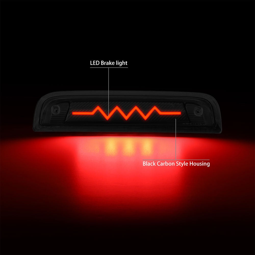 [Sequential Heartbeat LED] Carbon/Clear Len Third Brake Light For 14-22 Sierra