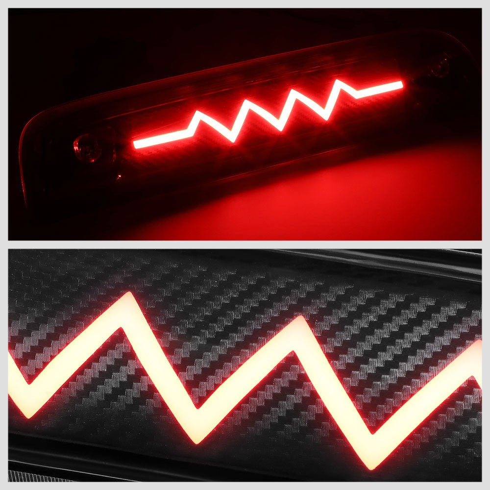 [Sequential Heartbeat LED] Carbon/Clear Len Third Brake Light For 14-22 Sierra