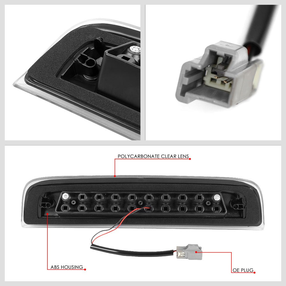 [Sequential Heartbeat LED] Carbon/Clear Len Third Brake Light For 14-22 Sierra