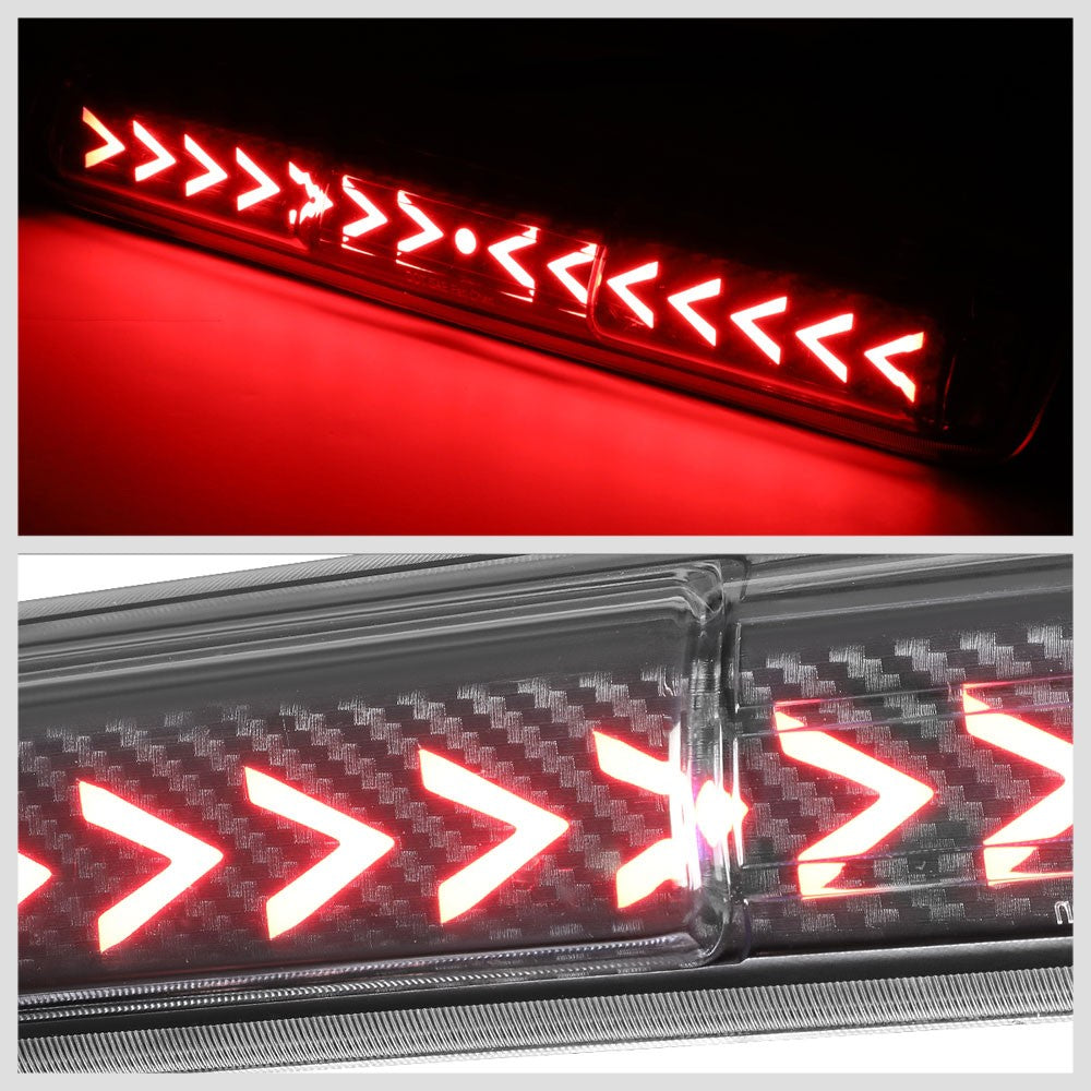 [Sequential Arrow LED] Carbon/Clear Len Third Brake Light For 99-06 Silverado HD
