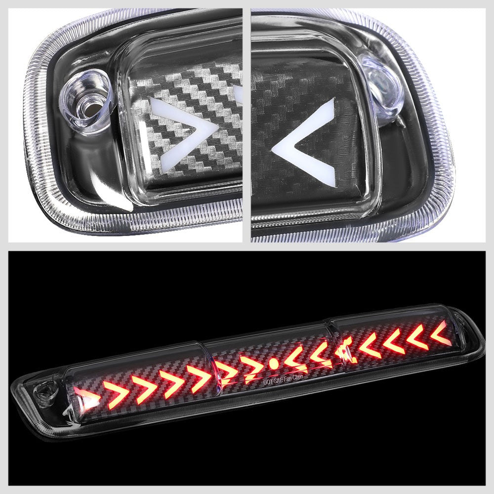 [Sequential Arrow LED] Carbon/Clear Len Third Brake Light For 99-06 Silverado HD