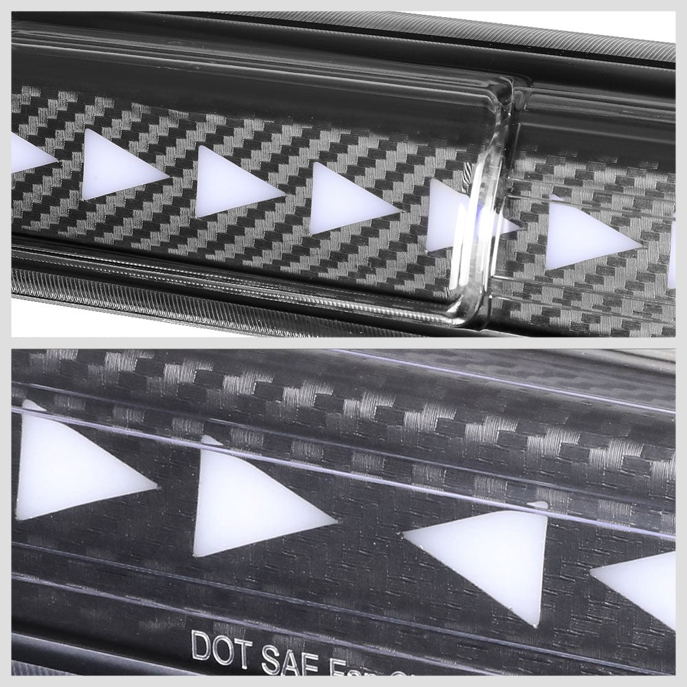 [Sequential Triangle LED] Carbon/Clear Len Third Brake Light For 99-06 Silverado